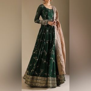 Green Anarkali size 16